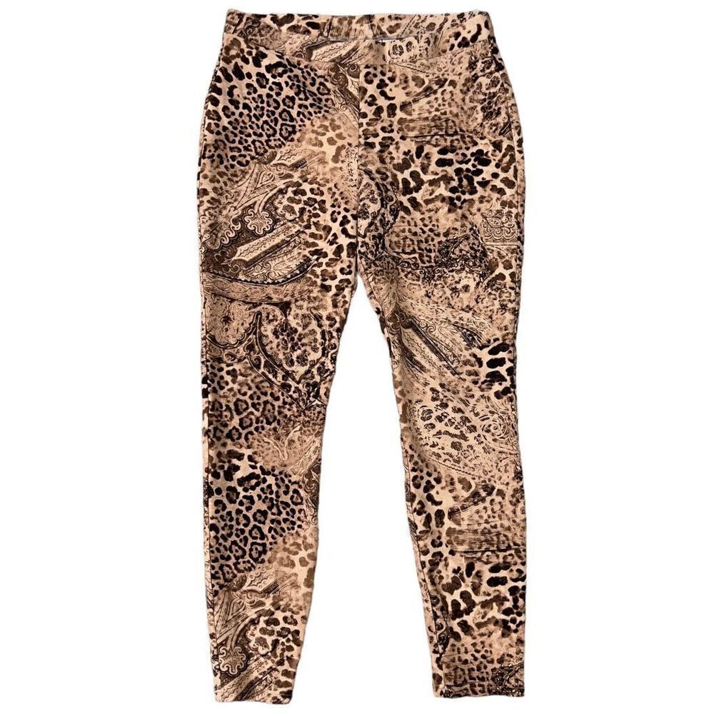 Chico’s Animal Mix Print Ponte stretch Leggings size 1 or M